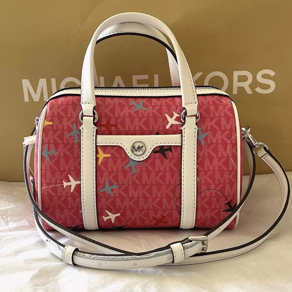 New Michael Kors Travel Small Duffle Crossbody Dragon Fruit Multi